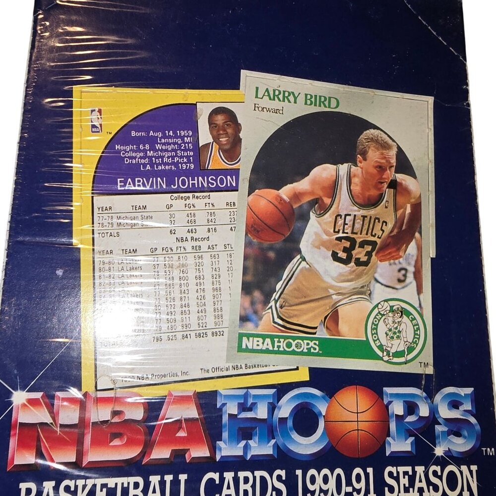 NBA Hoops Basketball Cards 1990-91 Factory-Sealed Box 36 Packs Bird Magic BA16 - Picture 2 of 7